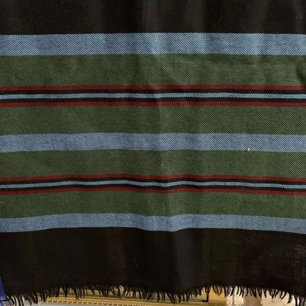 Navy plaid wrap. - Picture 2 of 7